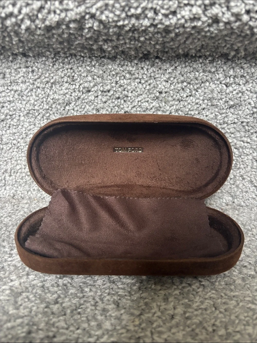Tom Ford Brown Eyewear Case with Gold Logo
